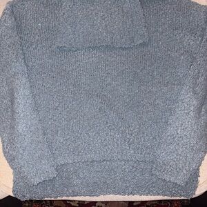Bobeau Textured Blue Cowl Neck Sweater XS